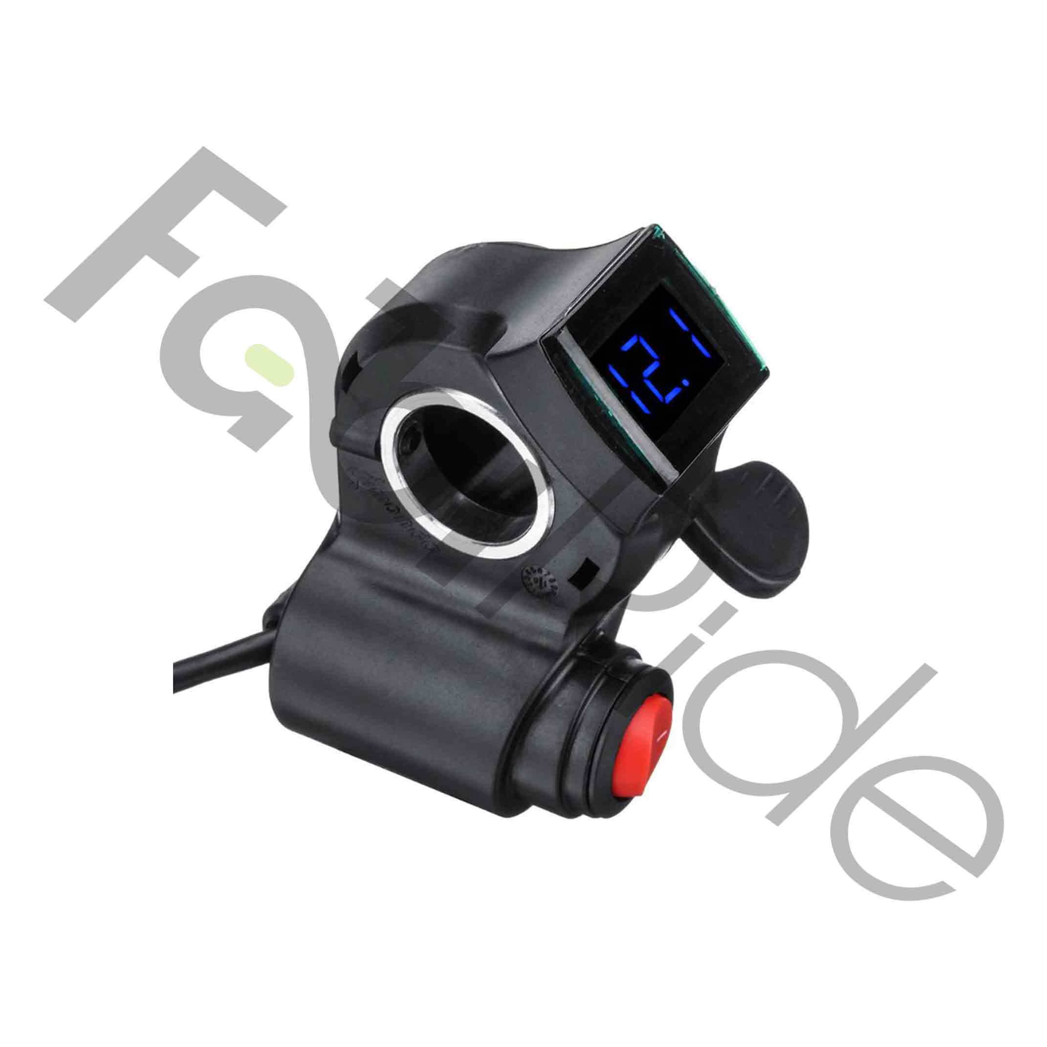 Akceleracijos rankena su indikatoriumi ir mygtuku | Gazo rankena (12–84 V)