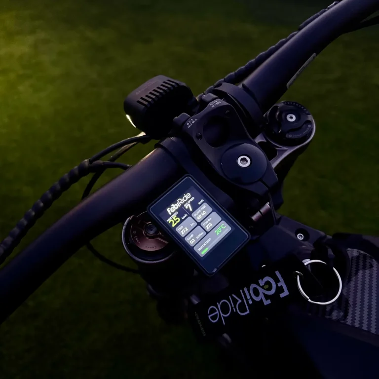 Dash Pro am Bike zeigt Geschwindigkeit und Fahrdaten auf dem Farbdisplay