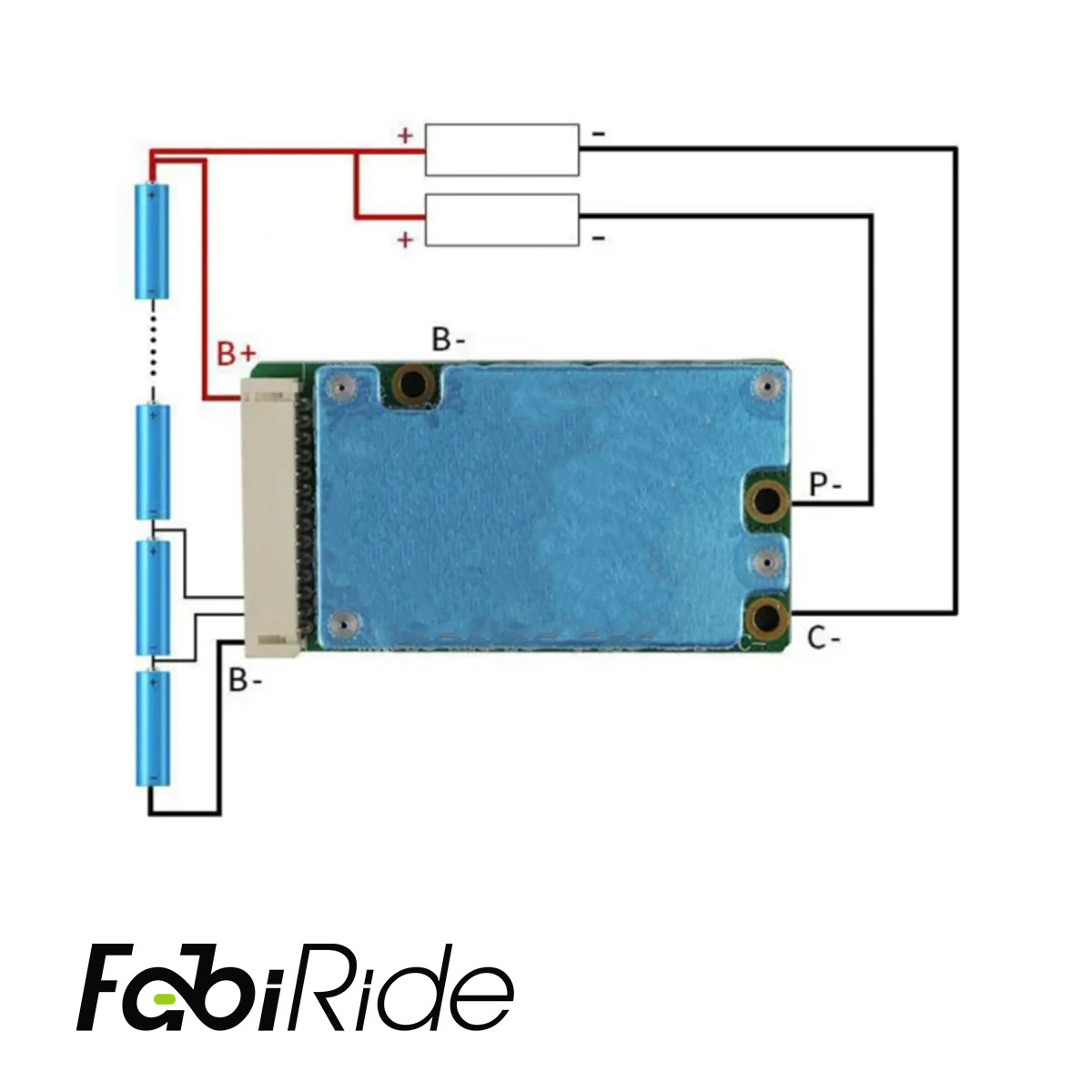 BMS 52V 20A Schutzplatine mit Balanceranschlüssen für E-Scooter Akkupack