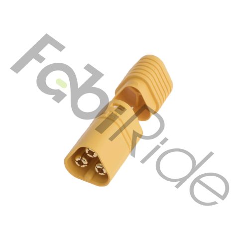 MT60 Stecker male mit drei zylindrischen Kontakten im gelben Nylongehäuse