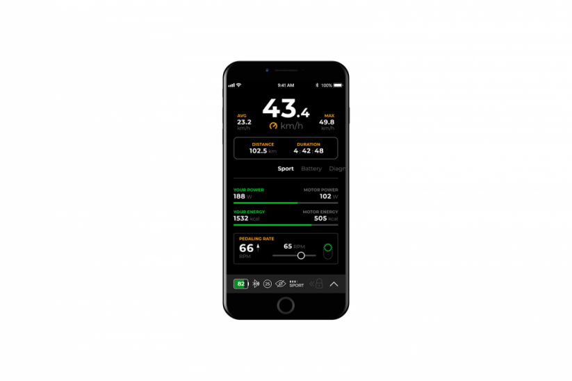 SpeedBox App programėlės ekranas su SpeedBox 3.0 B.Tuning kelionės parametrais